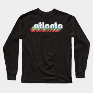 Atlanta, Georgia  // Retro Typography Design Long Sleeve T-Shirt